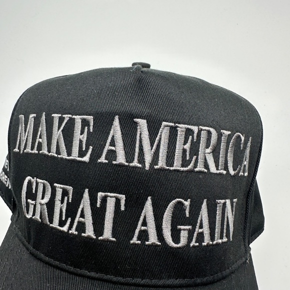 Cali-Fame Trump Make America Great Again Logo Black Trucker Hat Cap One Size - Picture 6 of 7